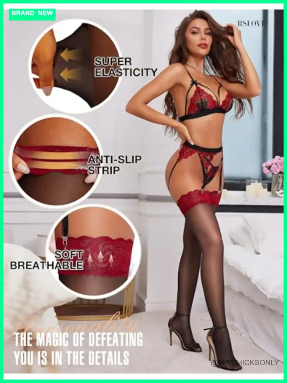 Thigh High Lace Stockings with Silicone Grip Sheer Pantyhose